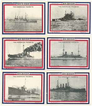 1910s/1920s E-Unc Sen-Sen Gum "Battleships" Series 1 and Series 2 Complete Sets (2 Different)